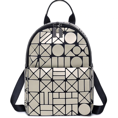 Mini rucsac champagne geometric piele eco Galaxia