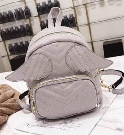 Mini rucsac gri piele eco Angel