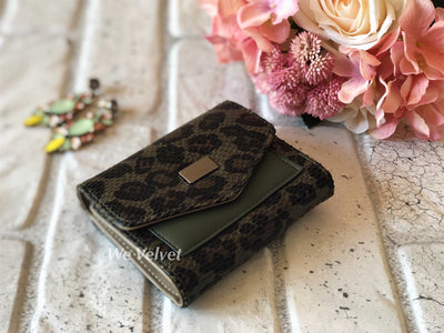 Portofel verde închis piele eco cu print snake Paige