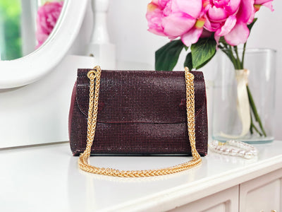 Poșetă clutch burgundy strălucitoare Disco Lady