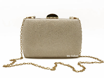 Poet clutch champagne cu paiete Athena