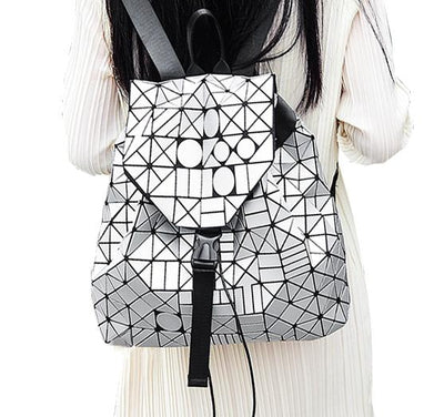 Rucsac alb geometric piele eco Boris