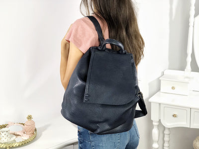 Rucsac bleumarin piele eco Robin