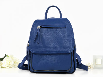 Rucsac bleumarin piele naturală Oliver