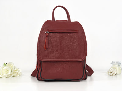 Rucsac burgundy piele naturală Oliver