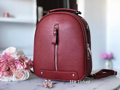 Rucsac burgundy piele natural tip geant Rainy