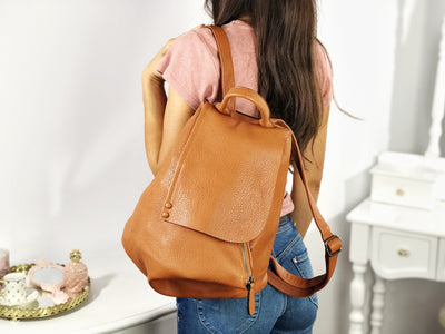 Rucsac caramel piele eco Robin