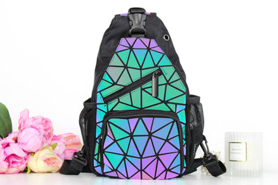 Rucsac geometric fosforescent piele eco Dewy