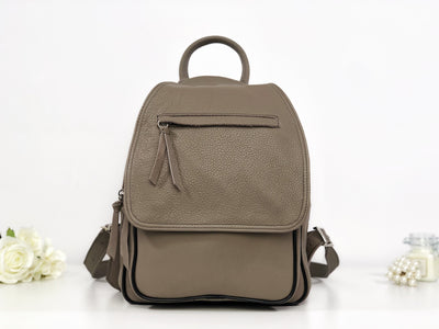 Rucsac gri nude piele naturală Oliver