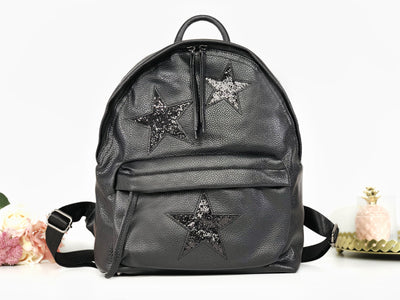 Rucsac negru piele eco Starshine