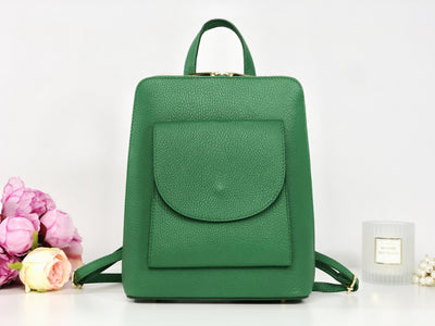 Rucsac verde electric piele naturală tip geantă Alexander