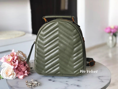 Rucsac verde olive tip geant piele eco Beatrix