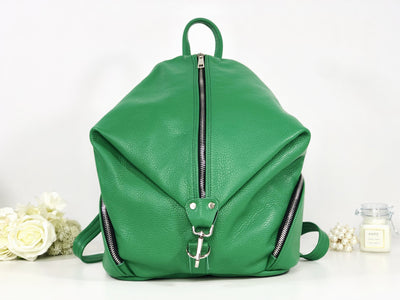 Rucsac verde piele naturală Peyton